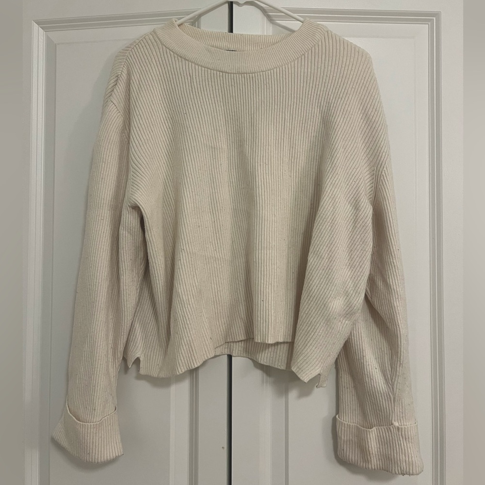 Bershka - Cropped Sweater - Cream - Medium